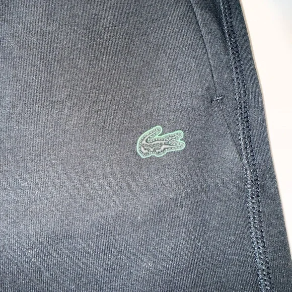 NWT Lacoste Womens Organic Cotton Jogger Sweatpants Black/Green Detail Orig $160 - Picture 4 of 16